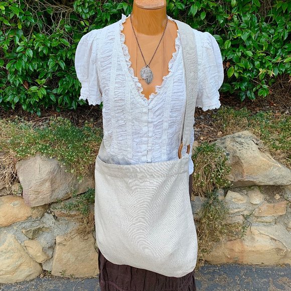 Son de Flor linen reversible Meadow crossover shoulder bag - Picture 4 of 9